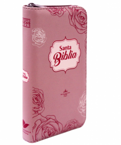 Biblia RVR 1960 Rosa Flores Tipo Chequera