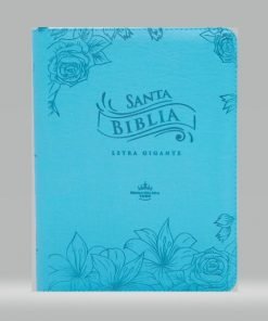 Biblia RVR1960 letra gigante con cierre e índice - Aguamarina