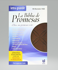 Biblia Promesas Letra Grande Piel Especial Cafe - RVR 1960 Indice Canto Dorado