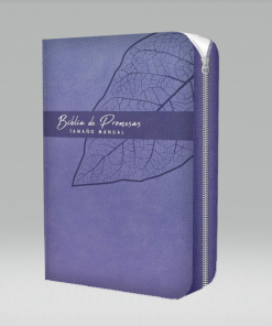 Biblia De Promesa RVR60 Tamaño Manual Piel Especial Lavanda cierre