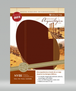 Biblia NVI arqueológica, cuero europeo, vino-café