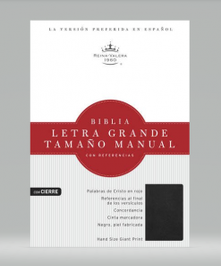 Biblia/RVR/Letra Grande/Manual/Referencias/Piel Fabricada/Cierre/Negro
