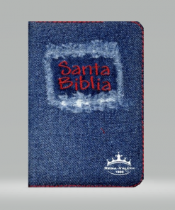 Biblia RVR60 - Jean - Cierre - Indice - Acolchada - Azul/Rosada