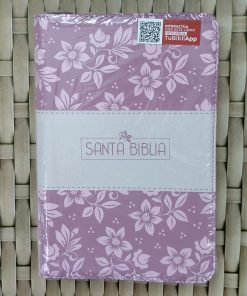 Biblia RVR055 Letra Grande con Cierre – Palo Rosa Flores – Reina Valera 1960