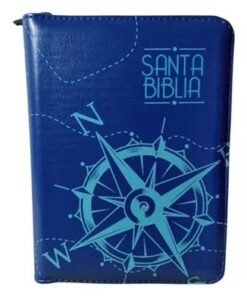 Biblia Tamaño 025 Azul Barco RVR Canto Azul Cierre