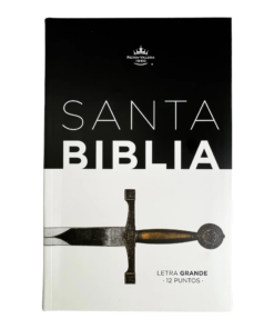 Biblia RV60 Eco Flex C12 Blanco Negro Espada – Tamaño manual – Letra Grande 12 puntos – Tapa flex