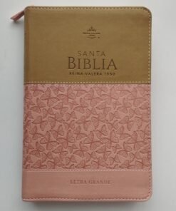 Biblia RV60 PU Rosa/Café Con Cierre Y Canto Plateado