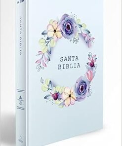 Biblia RV60/Nombres De Dios/Letra Grande/Tamaño Manual/Tapa Dura/Flores Azules