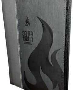 Biblia/RVR086cZLGi / Negro - Gris/ Cierre Letra Gigante