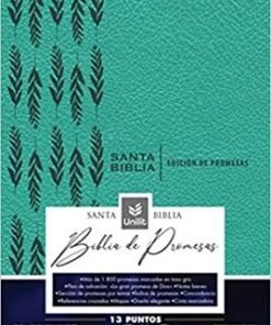 Santa Biblia de Promesas Reina Valera 1960 Letra Gigante, 13 Puntos, Piel Especial, Turquesa Con Cierre
