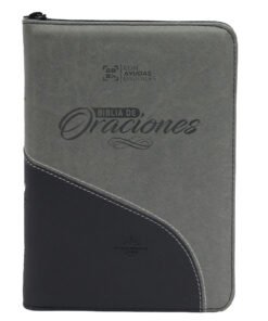 Biblia /RVR056cZLG/ Gris Negro Canto Plateado Oraciones