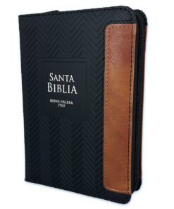 Biblia RVR60/025czti/Geométrico Negro/Café/Imitación Piel Alta Calidad