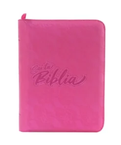 Biblia/ RVR026cZLM/PJR/ Fucsia Canto Blanco/ Cierre