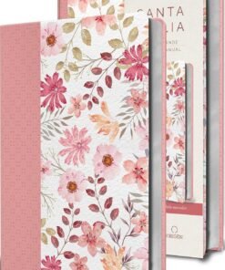 Biblia RVR/60 Rosada Con Flores Letra grande Tamaño Manual