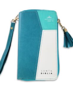 Biblia RVR6015CZTI/ Chequera Turquesa-Blanco/ Cierre Índice