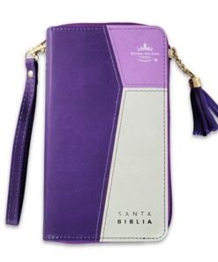 Biblia RVR6015CZTI/ Chequera Lila-Gris/ Cierre Índice