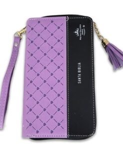 Biblia RVR6015CZTI/ Chequera Lila-Negro/ Cierre